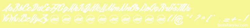 Шрифт DaylightMoonlight light PersonalUseOnly – белые шрифты на жёлтом фоне