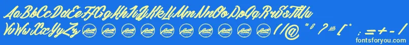 DaylightMoonlight light PersonalUseOnly Font – Yellow Fonts on Blue Background