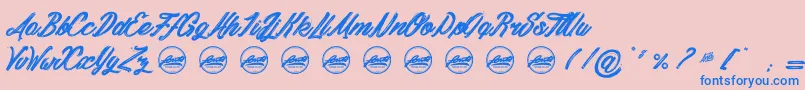 DaylightMoonlight PersonalUseOnly Font – Blue Fonts on Pink Background