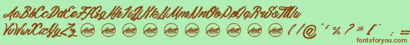 DaylightMoonlight PersonalUseOnly Font – Brown Fonts on Green Background