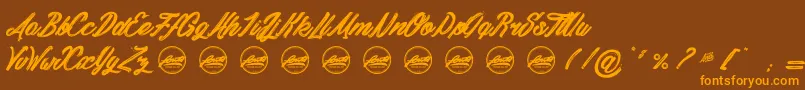 DaylightMoonlight PersonalUseOnly Font – Orange Fonts on Brown Background