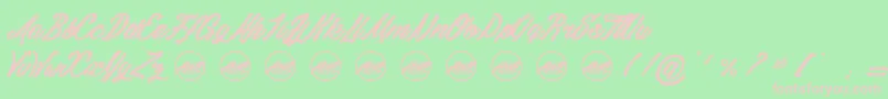 DaylightMoonlight PersonalUseOnly Font – Pink Fonts on Green Background