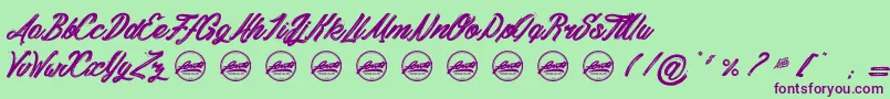 DaylightMoonlight PersonalUseOnly Font – Purple Fonts on Green Background