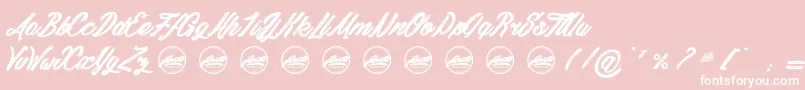 DaylightMoonlight PersonalUseOnly-Schriftart – Weiße Schriften auf rosa Hintergrund