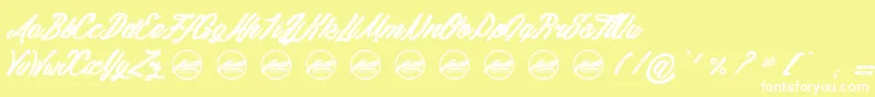 DaylightMoonlight PersonalUseOnly Font – White Fonts on Yellow Background