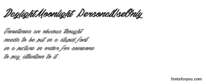 Überblick über die Schriftart DaylightMoonlight PersonalUseOnly