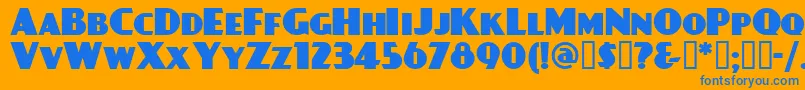 フォントDAYPBL   – オレンジの背景に青い文字