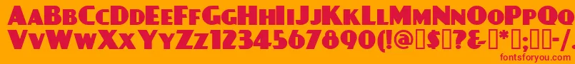 フォントDAYPBL   – オレンジの背景に赤い文字