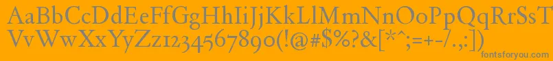 フォントDAYROM   – オレンジの背景に灰色の文字