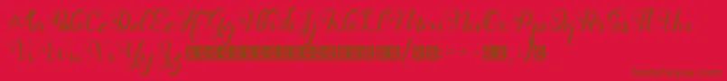 Daysha PersonalUse Font – Brown Fonts on Red Background