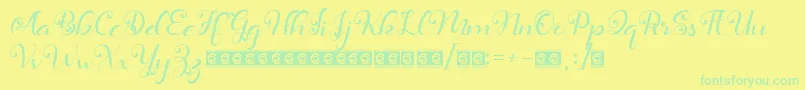 Daysha PersonalUse Font – Green Fonts on Yellow Background