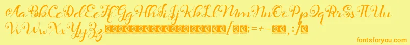 Daysha PersonalUse Font – Orange Fonts on Yellow Background