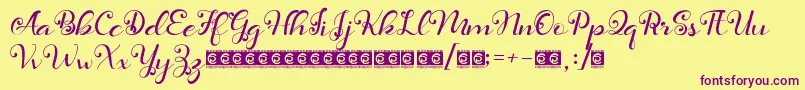 Daysha PersonalUse Font – Purple Fonts on Yellow Background