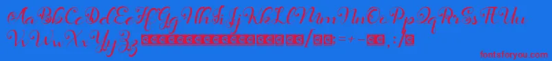 Daysha PersonalUse-Schriftart – Rote Schriften auf blauem Hintergrund