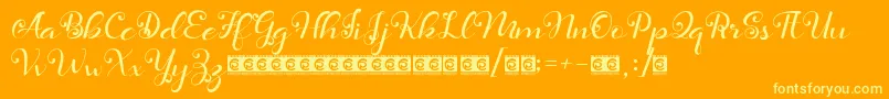 Daysha PersonalUse-Schriftart – Gelbe Schriften auf orangefarbenem Hintergrund