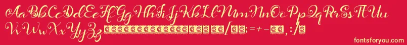 Daysha PersonalUse Font – Yellow Fonts on Red Background