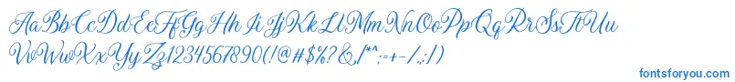 フォントDaytonia Free – 白い背景に青い文字