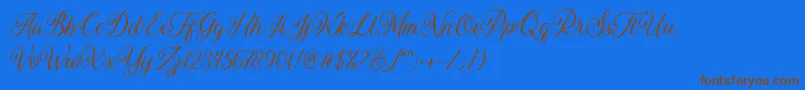 Daytonia Free-Schriftart – Braune Schriften auf blauem Hintergrund