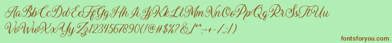 Шрифт Daytonia Free – коричневые шрифты на зелёном фоне
