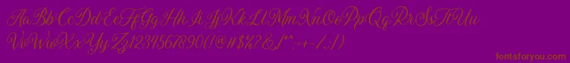 フォントDaytonia Free – 紫色の背景に茶色のフォント