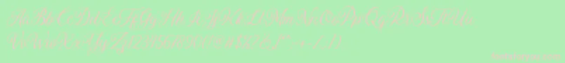 フォントDaytonia Free – 緑の背景にピンクのフォント