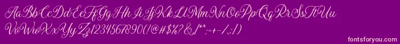 フォントDaytonia Free – 紫の背景にピンクのフォント