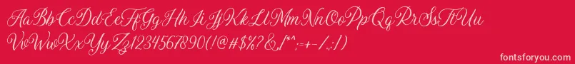 フォントDaytonia Free – 赤い背景にピンクのフォント
