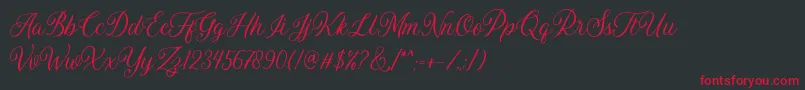 フォントDaytonia Free – 黒い背景に赤い文字