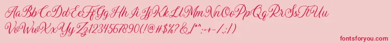 フォントDaytonia Free – ピンクの背景に赤い文字