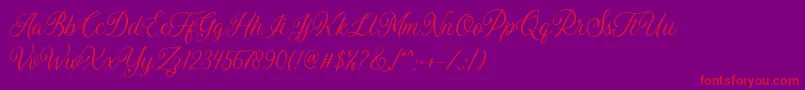 Daytonia Free-Schriftart – Rote Schriften auf violettem Hintergrund