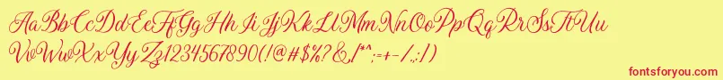 Daytonia Free Font – Red Fonts on Yellow Background