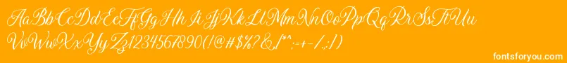 Daytonia Free-Schriftart – Weiße Schriften auf orangefarbenem Hintergrund