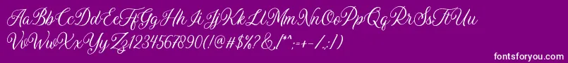 フォントDaytonia Free – 紫の背景に白い文字