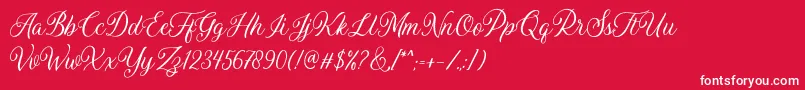 フォントDaytonia Free – 赤い背景に白い文字