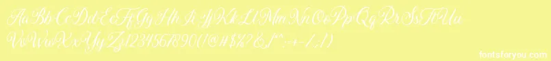 フォントDaytonia Free – 黄色い背景に白い文字