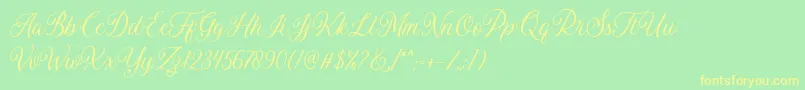 Daytonia Free Font – Yellow Fonts on Green Background