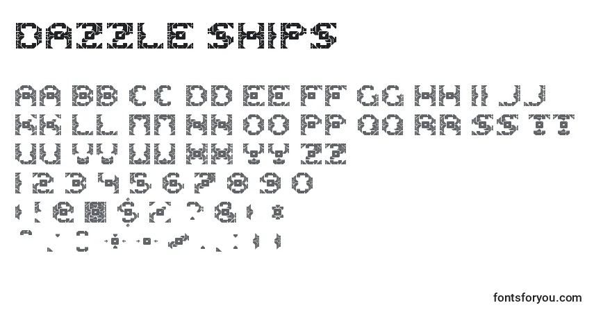 Dazzle shipsフォント–アルファベット、数字、特殊文字