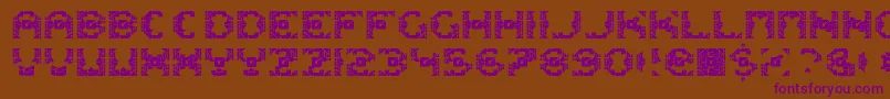 dazzle ships Font – Purple Fonts on Brown Background