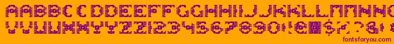 dazzle ships Font – Purple Fonts on Orange Background