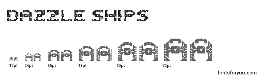 Größen der Schriftart Dazzle ships