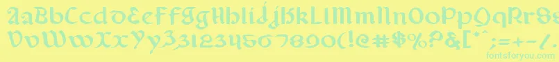 Valeriuse Font – Green Fonts on Yellow Background