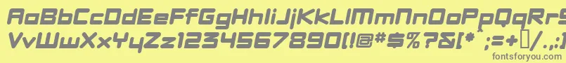 Fonte DBXLNEWI – fontes cinzas em um fundo amarelo
