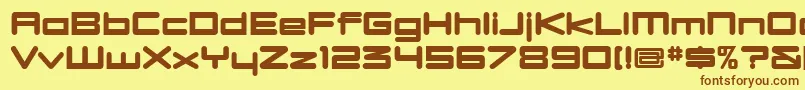 DBXLNUW -fontti – ruskeat fontit keltaisella taustalla
