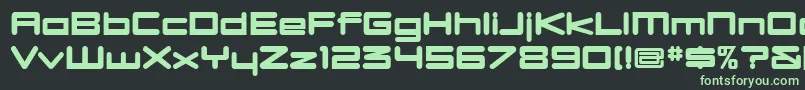 Шрифт DBXLNUW  – зелёные шрифты на чёрном фоне