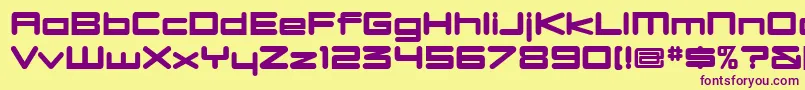 DBXLNUW  Font – Purple Fonts on Yellow Background