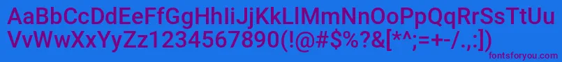 DBXLNUWI Font – Purple Fonts on Blue Background