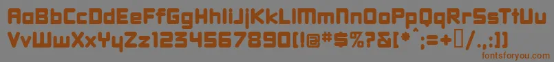 フォントDBXLNW   – 茶色の文字が灰色の背景にあります。