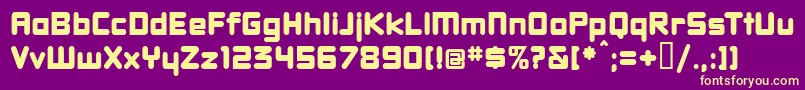 DBXLNW  -fontti – keltaiset fontit violetilla taustalla