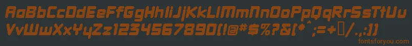 Шрифт DBXLNWI  – коричневые шрифты на чёрном фоне