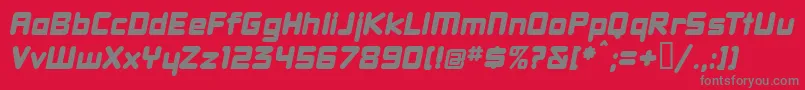 DBXLNWI -fontti – harmaat kirjasimet punaisella taustalla